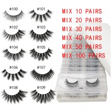 Cross-border wholesale 3D mink false eyelashes 10/20/30/40/50 pairs of natural thick eyelashes in bulk