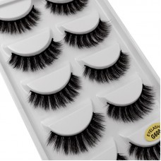 Cross-border source of new 5 pairs of natural stage makeup thick row of false eyelashes 3d mink eyelashes wholesale