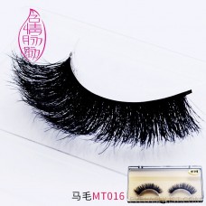 amazon light luxury handmade 3D horsehair false eyelashes MT016/017 natural messy thick eyelashes