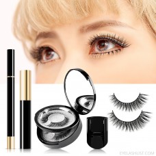 Sticky eyeliner, quick-drying, non-smudge-free, glue-free liquid eyeliner pen set, three pairs of false eyelashes amazon direct