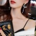 925 sterling silver super fairy embroidery butterfly earrings temperament long tassel all-match earrings European and Korean earrings earrings