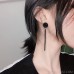 Black tassel earrings Korean temperament long pendant net red female retro s925 silver needle earrings earrings ebay