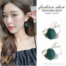 Summer style Hong Kong style retro Morandi color earrings Korean chic style simple earrings S925 silver needle earrings 2019