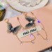 925 sterling silver super fairy embroidery butterfly earrings temperament long tassel all-match earrings European and Korean earrings earrings