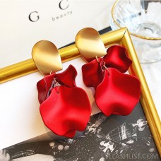 s925 silver needle new rose red earrings female temperament exaggerated retro tide ear jewelry Yiwu source amazon