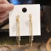 925 silver needle long star pearl tassel earrings female net red new exaggerated earrings ear jewelry one generation