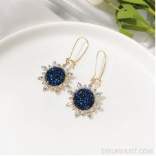 Sun flower earrings female 2019 new high-quality Korean temperament long net red earrings crystal earrings earrings trend