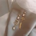 Baroque style light luxury colored diamond gemstone earrings 925 white fungus needle asymmetric star and moon drop earrings classic earrings