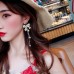 925 silver needle Korean temperament tassel earrings bowknot pearl earrings wild net celebrity fashion exaggerated ear jewelry
