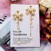 925 silver needle Korean temperament tassel earrings bowknot pearl earrings wild net celebrity fashion exaggerated ear jewelry