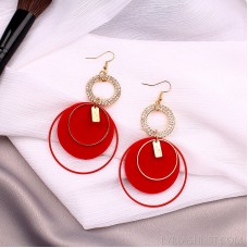 Red Atmosphere Earrings Exaggerated Korean Version Of Thin Earrings Female All-match Temperament Long Jewelry One Generation