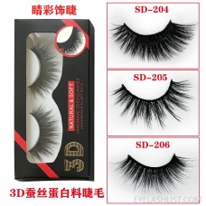 Protein silk false eyelashes amazon's new hot sale 3D false eyelashes foreign trade explosion models thick handmade eyelashes