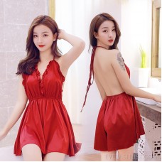 amazon European and American foreign trade sexy pajamas sexy underwear short skirt pajamas suit sweet open back matte high elastic fabric