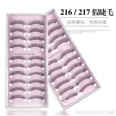 216 217 Ten pairs of false eyelashes, nude makeup, naturally long and curling eyelashes, handmade eyelashes amazon