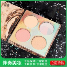 Foreign trade same style golden years high gloss powder cake V face side nose shadow powder four-color highlight repairing volume amazon direct sales