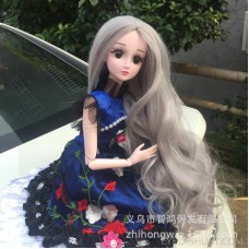 BJD wig, big wave, long curly hair, new product, grandma gray doll toy doll wig amazon