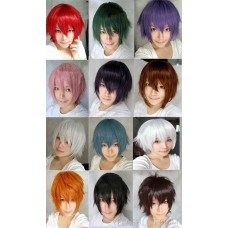 Colored Harajuku style reverse warp short found goods ebay foreign trade cosplay wig universal cos anime male hair