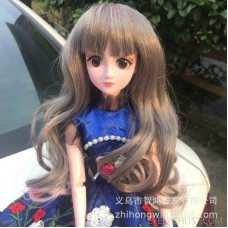 BJD wig, loli doll wig, female color tail long curly wig, grandma gray hair color doll fake found goods