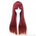 Amazon sells European fashion natural color long straight hair wig cosplay wig headgear in stock ebay