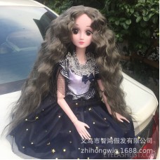 Spot BJD doll female mid-point long scalp doll doll wig corn hair doll wig production amazon