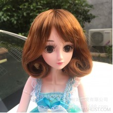 Cute BJD short hair doll inner button wig, high temperature silk pear flower head sweet short curly hair wig in stock ebay