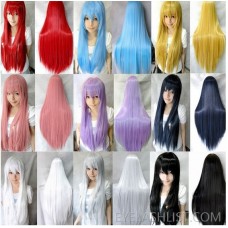 European and American animation hot sale spot 80cm fake found amazon spot color long straight hair wig ebay