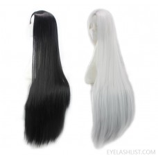 Face and waist long hair set fashion cos wig black long straight hair mid-point costume anime amazon sales spot