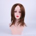 Trendy wigs, medium and long hair, straight hair, European and American style, high temperature silk, full wig cover, simulation dress, head cover