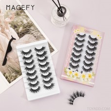 Amazon Magefy 8 pair of thick self-adhesive eyelashes boxed makeup tools natural European and American false eyelashes
