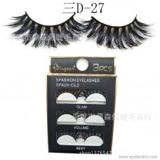 DINGSEN false eyelashes manufacturers wholesale three D stereo eyelashes popular beauty tools three pairs of three D-27 can be set