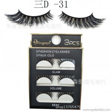 DINGSEN false eyelashes manufacturers wholesale three D stereo eyelashes three D-31 popular beauty tools three pairs can be set