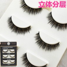 3D34 soft stem pure hand simulation nude makeup realistic multi-layer thick natural long multi-layer filament hair false eyelashes