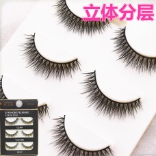 3D37 soft stem pure hand simulation nude makeup realistic multi-layer thick natural long multi-layer filament hair false eyelashes