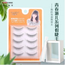 Cross false eyelashes nude makeup transparent stem natural style realistic curling eyelashes new products factory wholesale