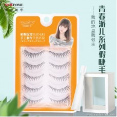 Cross section false eyelashes transparent stalk eye extension long nude makeup hand tied sharp point new factory wholesale