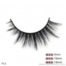 Mink hair false eyelashes Manufacturers supply Natural 3D effect stereotypes Mane F13