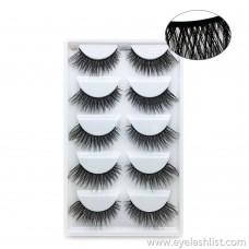 5 pairs of cross-woven mesh false eyelashes eyelashes thick natural false eyelashes WZ10 mesh false eyelashes