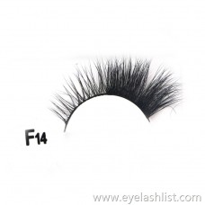 Factory direct 3D mink hair false eyelashes cross eye tail natural curl eyelashes F14