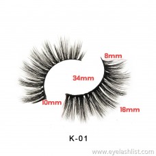 False eyelashes 3D chemical fiber false eyelashes K series length display a factory direct supply imitation water 貂 false eyelashes lashes