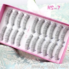 HS-7 false eyelashes American hot sale messy natural style soft white cotton thread stem beauty makeup natural nude makeup