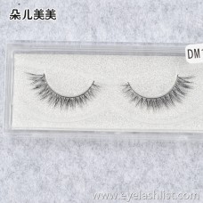 DM14 mink hair natural false eyelashes cross section fresh nude makeup mink eyelashes wholesale