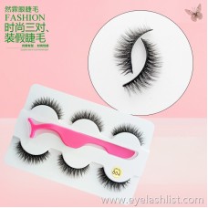 Cross-border for eyelashes handmade three pairs of false eyelashes thick and long factory direct 004