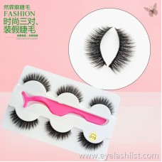 Cross-border supply Three pairs of false eyelashes Handmade Soft and thick long Factory direct eyelashes