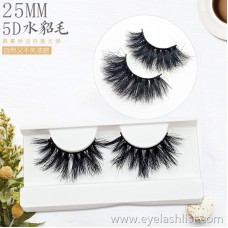 5D-19 pair of fake eyelashes 25mm mink eyelashes soft and comfortable long European makeup wholesale