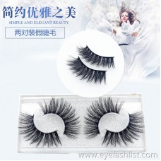 Wholesale two pairs of false eyelashes Eyelashes SD long curly multi-layered cross-shaped water raft
