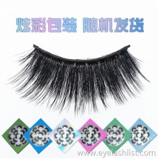 Cross-border for natural thick 5D false eyelashes Big eye makeup black stalk eyelashes seven pairs